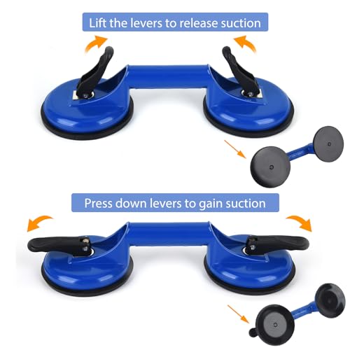 FCHO Glass Suction Cups Heavy Duty for Tile Glass Lifting 2 Pack Blue - color: Blue