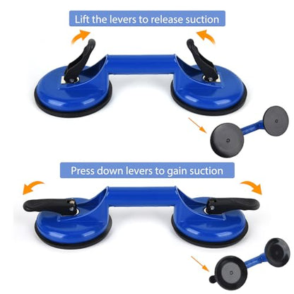 FCHO Glass Suction Cups Heavy Duty for Tile Glass Lifting 2 Pack Blue - color: Blue