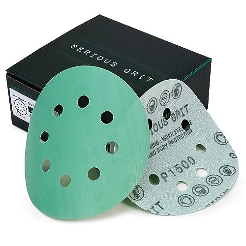 Serious Grit - 5-Inch 8-Hole P1500 Grit Sanding Discs - 50 Pack Box - size: 1500 Grit