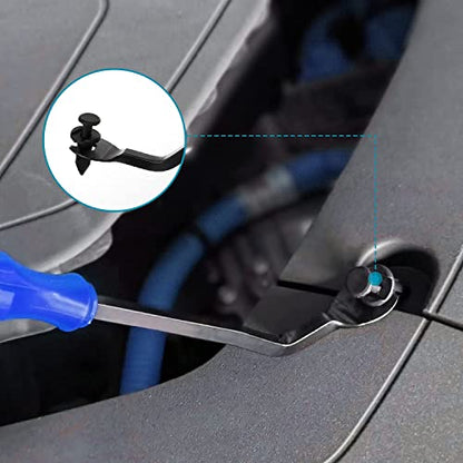 GLK Auto Trim Removal Tool Set, 5pcs Plastic Pry Tool Kit, Auto Trim Tool, Prying Tool, Car Door Panel Clip Revmoal Tool, Fasteners Remover - color: Blue