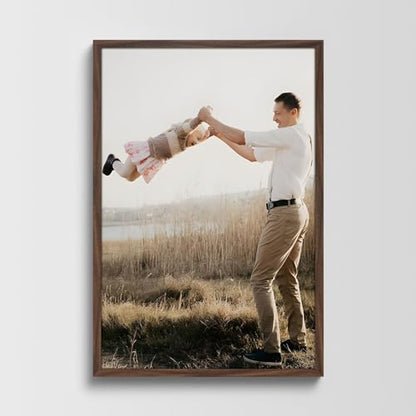 Solid Wood 24x36 Frame - Single Frame, Rustic Walnut 24 x 36 Poster Frame for Artwork, Puzzles, Photos and Movie Posters Picture Frames - size: 24" x 36"
