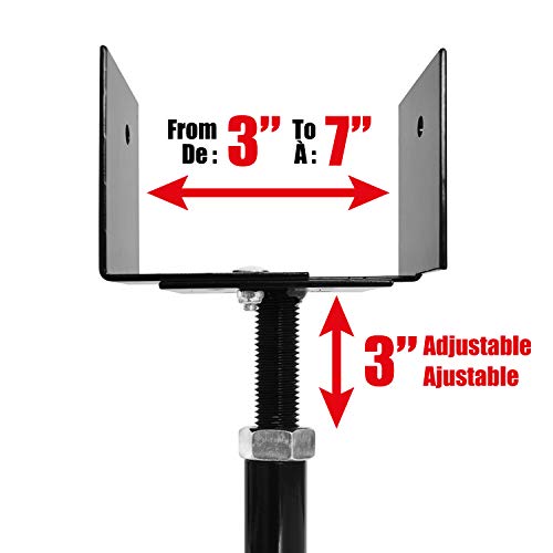 Pylex Support 33/66 Extendable Deck Support, Black