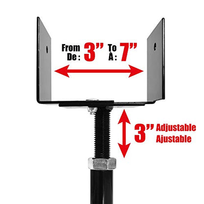 Pylex Support 33/66 Extendable Deck Support, Black