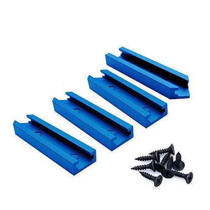 Aluminum T-Track Intersection Kit with Wood Screws– 1 PK (Blue) - size: 3"