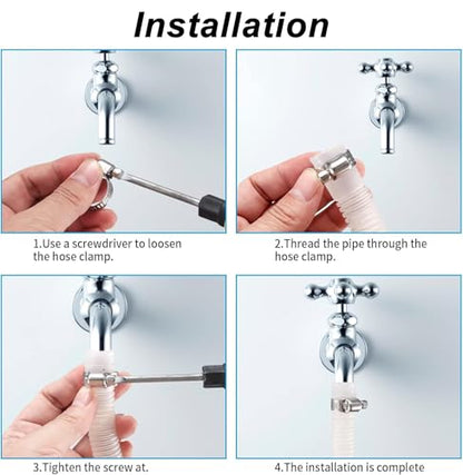 40 Pcs Hose Clamps Stainless Steel, 6-51mm Adjustable Worm Gear Pipe Clamps - size: 40 pcs (1/4'' - 2'')