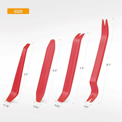 GOOACC Auto Trim Removal Tool Kit No-Scratch - color: 4PCS Trim Removal Tool Red