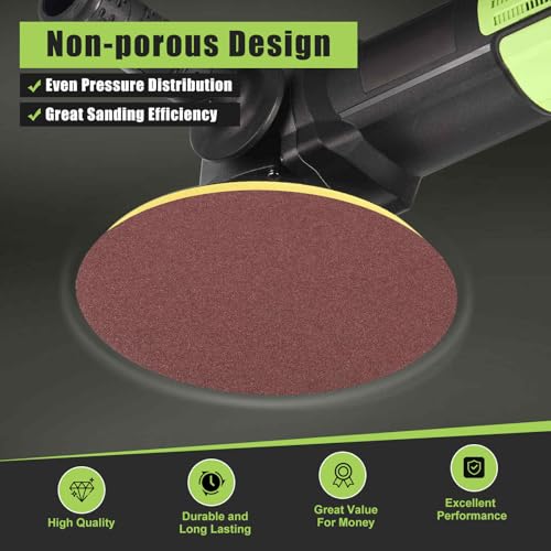 DTGN 2In 400Grit Hook and Loop Sanding Disc 10Pcs Red Aluminum Oxide - color: Red, size: 2 Inch(400 Grit)
