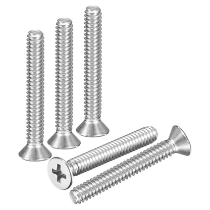 DTGN #10-24x1-3/8 Phillips Flat Head Machine Screw 304 Silver 30pcs - color: Silver, size: #10-24x1-3/8"