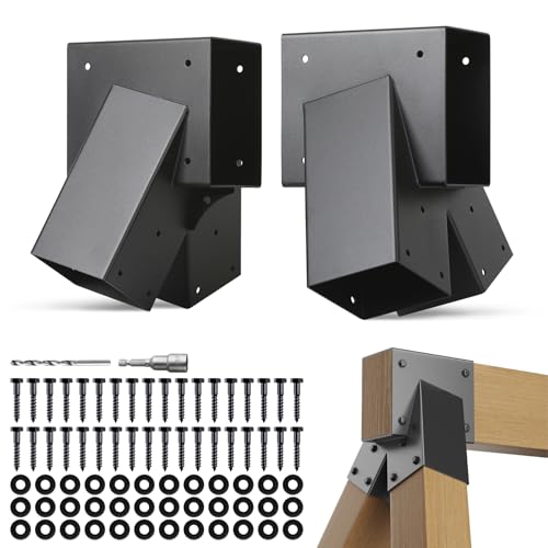Hulave 2pcs A-Frame Swing Set Brackets, 201 Stainless Steel Swing Bracket Kit with Mounting Accessories(Black) - color: Black, size: 2 A-Frame Swing Set Brackets