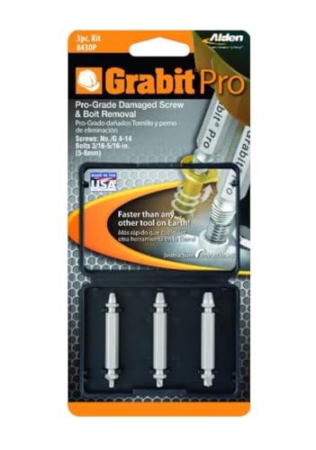 Alden 8430P Pro Grabit Broken Bolt and Damaged Screw Extractor 3 Piece Kit