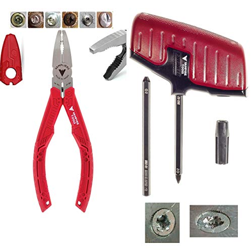 VAMPLIERS 2-PC Stripped Screw Extractor 6.25" Pliers + Recessed Extractor