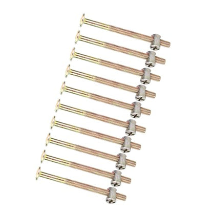 M6 x 80mm Bunk Bed Replacement Hardware, 10Pcs Nuts for Bed, Carbon Steel Furniture Bolt Nut Set, Hexagonal Bolt Nut Hardware Accessories for Connecting Wood, Boards