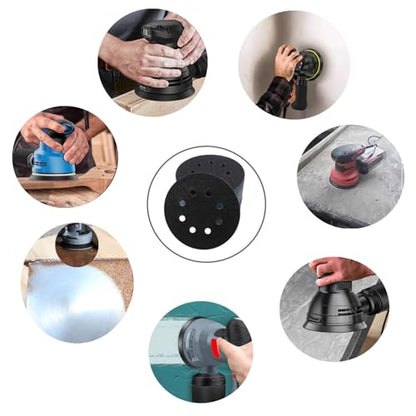 50 Pcs 5 Inch 8 Hole 180 Grit Wet and Dry Sanding Discs, Round Hook and Loop Disc Sandpaper for Random Orbital Sanders - style: 180 Grit