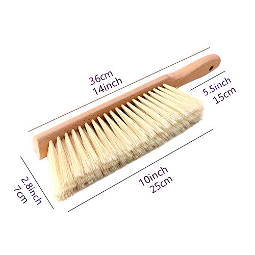 Soft Foxtail Hand Broom Wood Handle for Shop Bench 14" (2pcs Yellow) - color: 2 Yellow