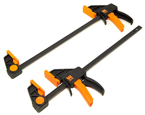 WEN CLR122 12-Inch Heavy Duty Steel Bar Clamps and Spreaders with 2.3-Inch Throat, Two Pack, Black - style: 12-Inch