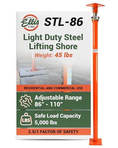 Ellis Light-Duty Lifting Shores, Adjustable Screw Jack Post, 86" to 110" - size: 86" - 110"