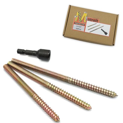 25 Pack 1/4-20" Hanger Bolts 3 Long Sizes Include1 pcs Hanger Bolt Driver Double Headed Bolts Wood Dowel Screw Self-Tapping Screw for Furniture Screws Wood Screws Double Threaded Rods Matrelt - size: 3 Size 1/4-20"-24P+Tool