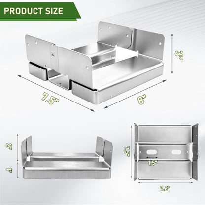 8x8 Post Base for Concrete, Inner Size 7.5"x7.5", 1 Pack, Silver - color: Silver, size: 8x8 1PCS