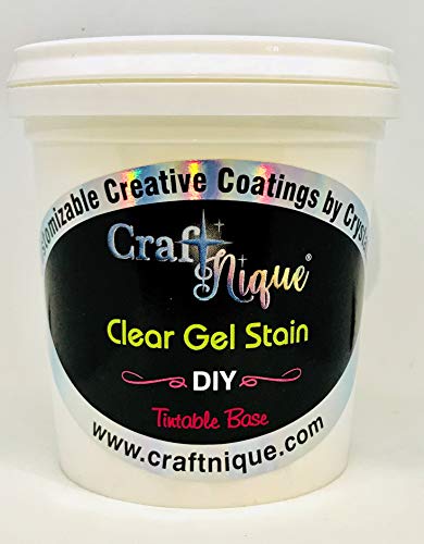 CrystaLac, CraftNique Clear Gel Stain & Glaze DIY Tintable Base (Water-Based) (8 oz Mini) - size: 8 oz Mini