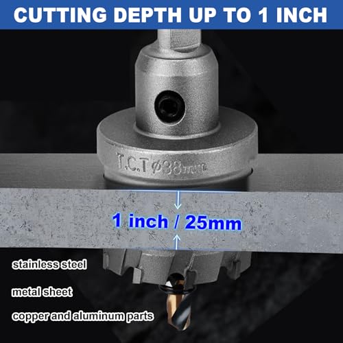2-1/16" (52mm) Tungsten Carbide Tip Hole Saw,Hole Saw with M2 Pilot bits - size: 2-1/16" (52mm)
