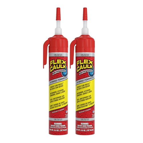 Flex Caulk Hybrid Polymer Waterproof Sealant, Clear, 6.6 oz, 2-Pack - style: Hybrid, Clear, 6.6 oz, 2-Pack