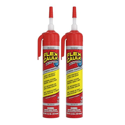 Flex Caulk Hybrid Polymer Waterproof Sealant, Clear, 6.6 oz, 2-Pack - style: Hybrid, Clear, 6.6 oz, 2-Pack