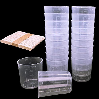 24 Pcs Clear Scale Cups, Plastic Graduated Cups 3.4oz. - size: Small