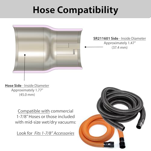 Adapter for Skil 5" Random Orbit Sander - SR211601 (1-7/8" Hose) - style: 1-7/8" Hose