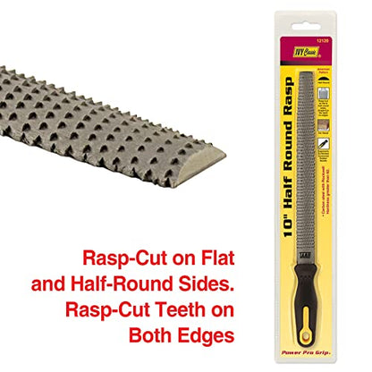 IVY Classic 12120 10" Half Round Wood Rasp, Power Pro Grip Handle, 1/Card, Metal