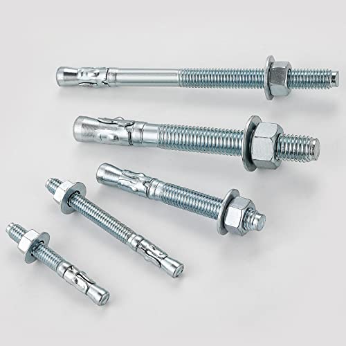 Wensilon 3/4x5-1/2 10Pcs Inch Standard Fasteners for Heavy-Duty Zinc Wedge Anchors for Cement and Concrete - size: 3/4x5-1/2"