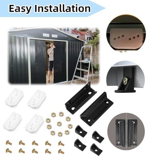 Shed Door Handle & Hardware Kit for Arrow Sheds, DK100-A Slides & Guides - color: Black