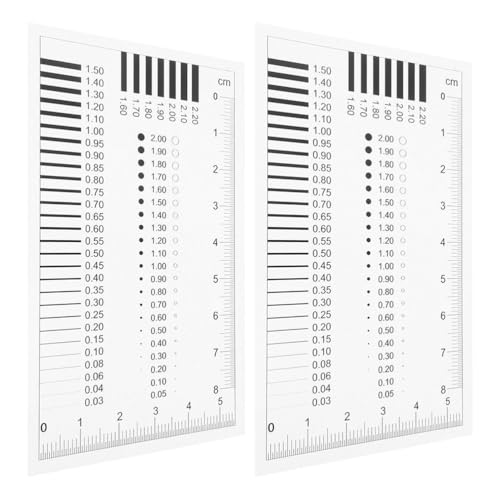 Amosfun 2Pcs Transparent Crack Comparator Gauge Defects Measuring Tool for Flaw Detection and Line Measurement Manufacturing Construction
