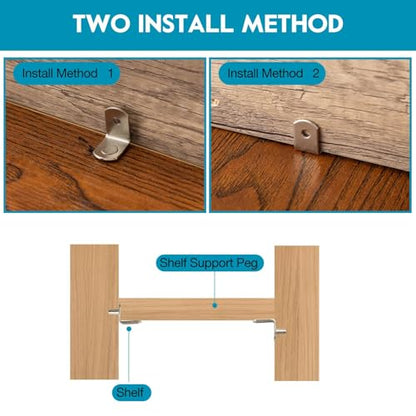 3/16 Inch Shelf Pins, Right Angle Cabinet Shelf Supports, 25 Pack