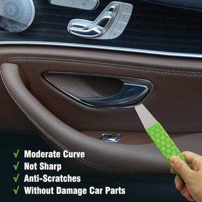 4140 Steel Pry Tool, Auto Trim Removal Tool Pry Bar for Vehicle Door Panel, Audio Radio Panel, Dashboard Repair Upholstery Tool, Pack of 1 Green - color: green