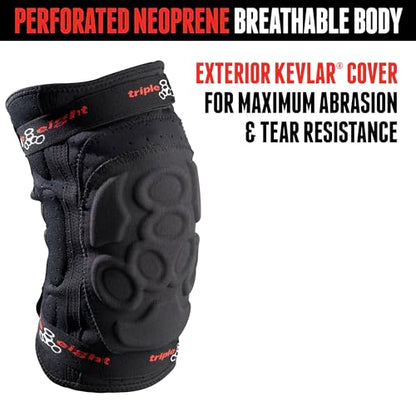 Triple Eight ExoSkin Knee Pads – Lightweight, Abrasion-Resistant Knee Protection for Mountain Biking, BMX, and Skateboarding - size: Large