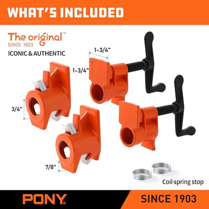 PONY the Original 2-Pack 50 Pipe Clamp Fixture for 3/4 Inch Black Pipe