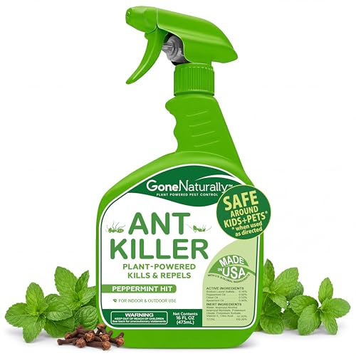 Ant Killer – Indoor & Outdoor Ant Killer Spray for Carpenter, Pavement & Little Black Ants – Peppermint Oil Ant Spray & Ant Repellent for Home – Safe Around Kids & Pets (16oz) - size: 16 Fl Oz (Pack of 1)