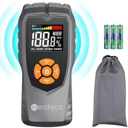 Neoteck Pinless Moisture Meter Non-Destructive Wood Moisture Meter - color: Grey