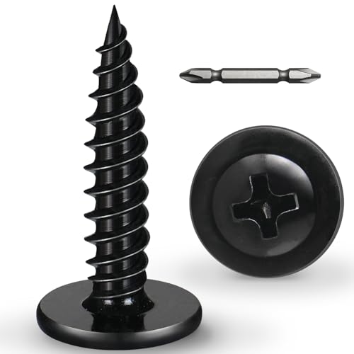 #8 x 1-1/4 Inch Wood Screws Phillips Modified Truss Head Stainelss Steel 410 Self Tapping Metal Screws,Black Zinc Plated(1Ib,145Pcs) - color: Black 1lb Box, size: 8 x 1-1/4"