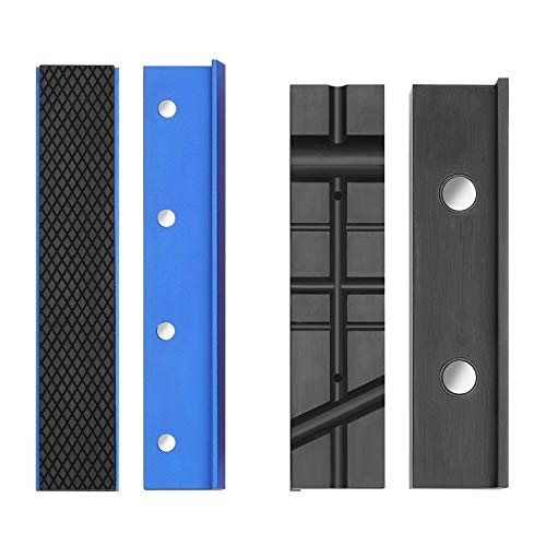 WORKPRO 2-Pair Vise Jaw Pads 6 inch & 5.5 inch, Magnetic Vice Jaw Covers Protectors, 5-1/2 inch Multi-Groove Jaw Pads and 6 inch Aluminum Pads Set - style: 5.5"+6"