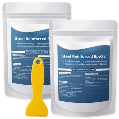 Steel Reinforced Epoxy Putty - Epoxy Putty Fast Repair Clay,2-Part Waterproof Heat-Resistant Repair Kit for Metal Wood Tile Ceramics for Bonding Repairing Sculpting