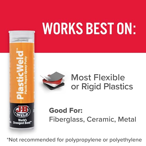 J-B Weld 8237 PlasticWeld Plastic Repair Epoxy Putty - 2 oz.