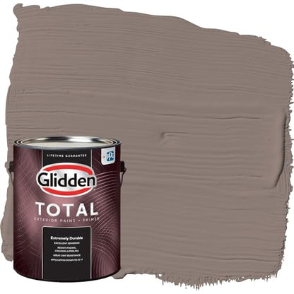 Glidden Total 1 gal. Cinnamon Toast/Brown Flat Exterior Paint with Primer - color: Cinnamon Toast, size: 128 Fl Oz (Pack of 1)