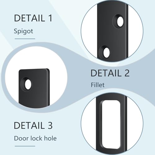 Therwen 4 Pcs 6 Inch Door Strike Plate Security Latch with Screws, Black - color: Black