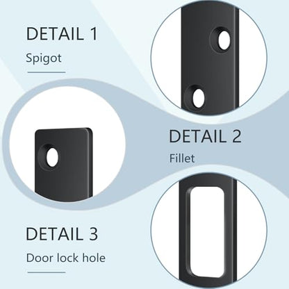 Therwen 4 Pcs 6 Inch Door Strike Plate Security Latch with Screws, Black - color: Black