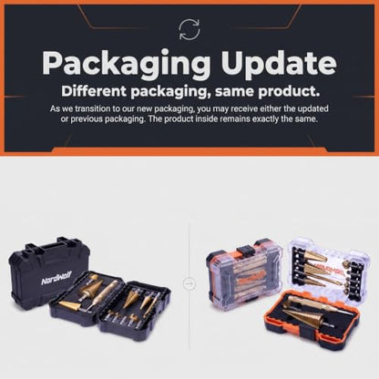 12PCS HSS Titanium Step, Countersink, Cone Drill Set with 1/4" Hex Shank - size: 12 pcs