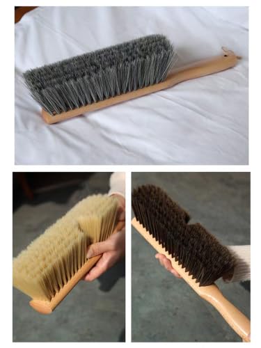 Soft Bench Brush Wooden Handle for Shop Counter Sofa 14" (2pcs Gray) - color: 2 Gray