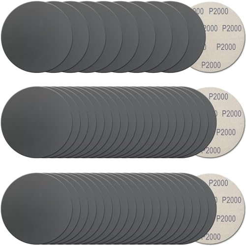 50Pcs 5 Inch Hook and Loop Sanding Discs, 2000 Grit Wet Dry Round Sandpaper - style: Grit 2000