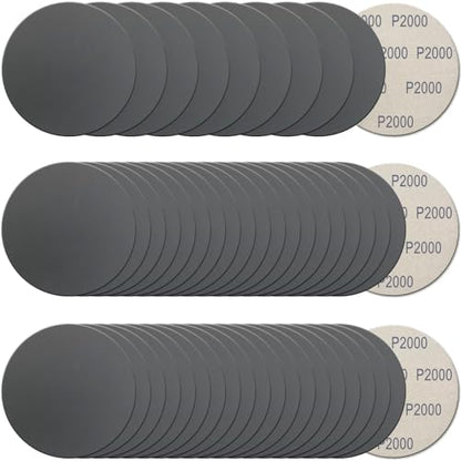50Pcs 5 Inch Hook and Loop Sanding Discs, 2000 Grit Wet Dry Round Sandpaper - style: Grit 2000