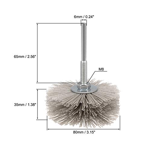 uxcell Nylon Wheel Brush 240 Grits Abrasive Grinding Head with 6mm Threaded Shank - style: 240 Grit